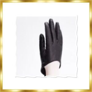 Designer brand”OFF-WHITE” Leather Short Wristlet Gloves with Zip-Tie VERY RARE